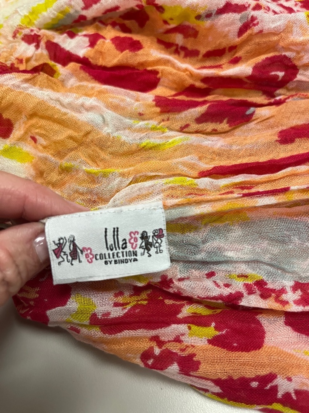 lulla Collection by Bindya Women's Multicolor Floral Scarf - Pink & Orange - Picture 4 of 8